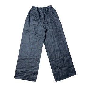 Cache High Waisted Black Pleated Wide Leg Ramie Dress Pants Women’s Size 6